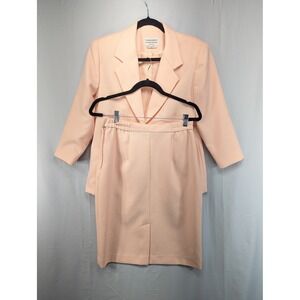 Haberdashery‎ Petite Peach Blazer Skirt Suit 2pc Set Career Business Casual